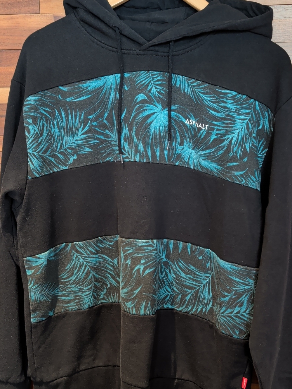 Black And Teal Asphalt XL Hoodie